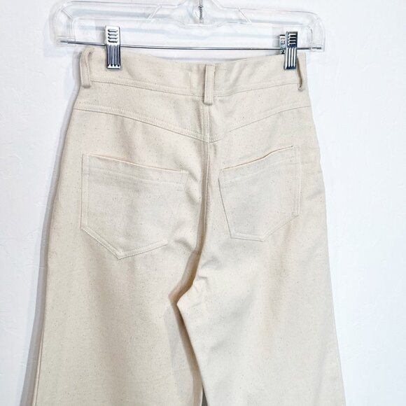 NWT Laude The Label High Rise wide leg Pant Bone Size 0 Madewell Tribe Alive - Picture 9 of 12